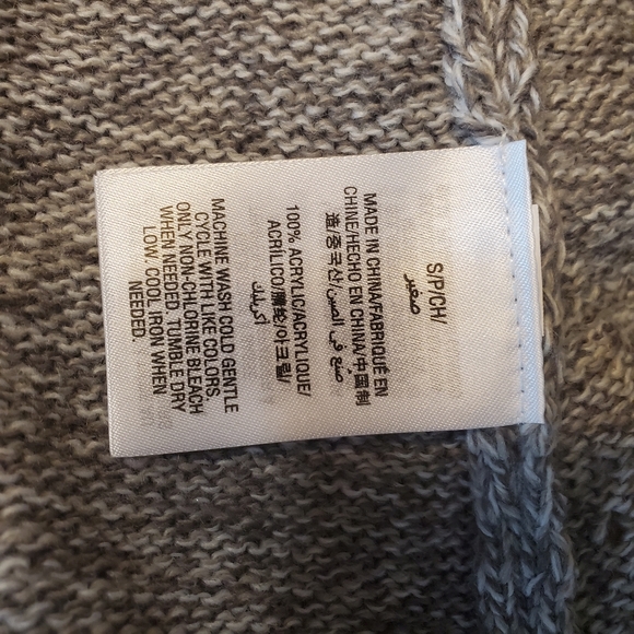 Gray Cardigan Sweater Boxy Open Front Gray Casual - Picture 6 of 7